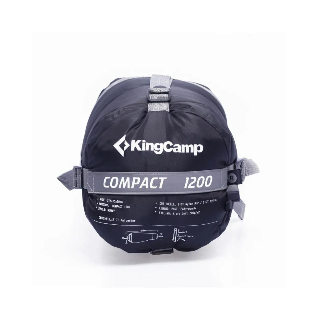 Bolsa de Dormir KingCamp Compact 1200 – Ligera y Compacta