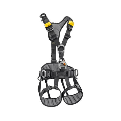Arnés Petzl AVAO versión internacional para trabajos en altura con certificaciones ANSI CSA y EN