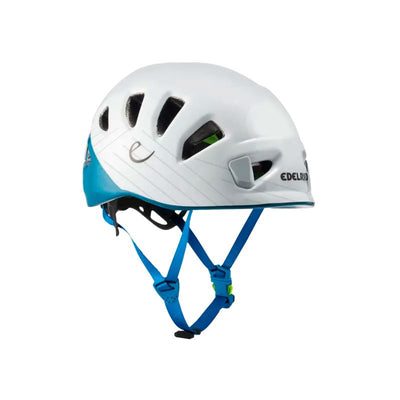 Casco Edelrid Shield blanco celeste para escalada y alpinismo