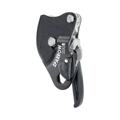 Descensor Climbing Technology SPARROW 200R autofrenante para trabajos verticales y rescate color negro o uso táctico 