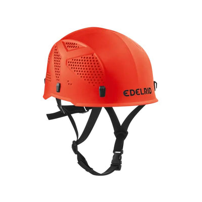 Casco Edelrid Ultralight rojo para escalada y parques de aventura