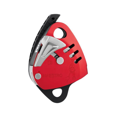 Descensor Petzl MAESTRO L con polea bloqueadora integrada para rescate técnico