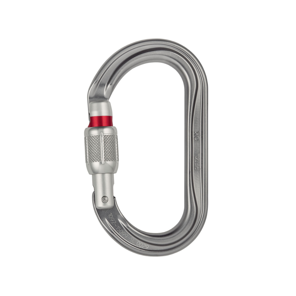 Mosqueton Petzl OK Screw-Lock - Ovalado gris